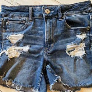 American Eagle Next Level Stretch High Rise Shortie Jean Shorts Size 8